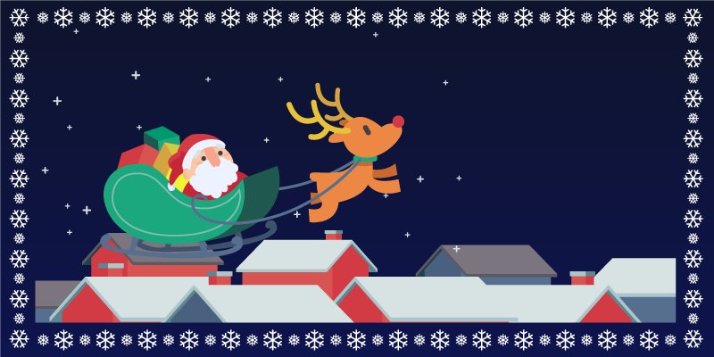 Santa's Sleigh Ride halloween rugs - TenStickers