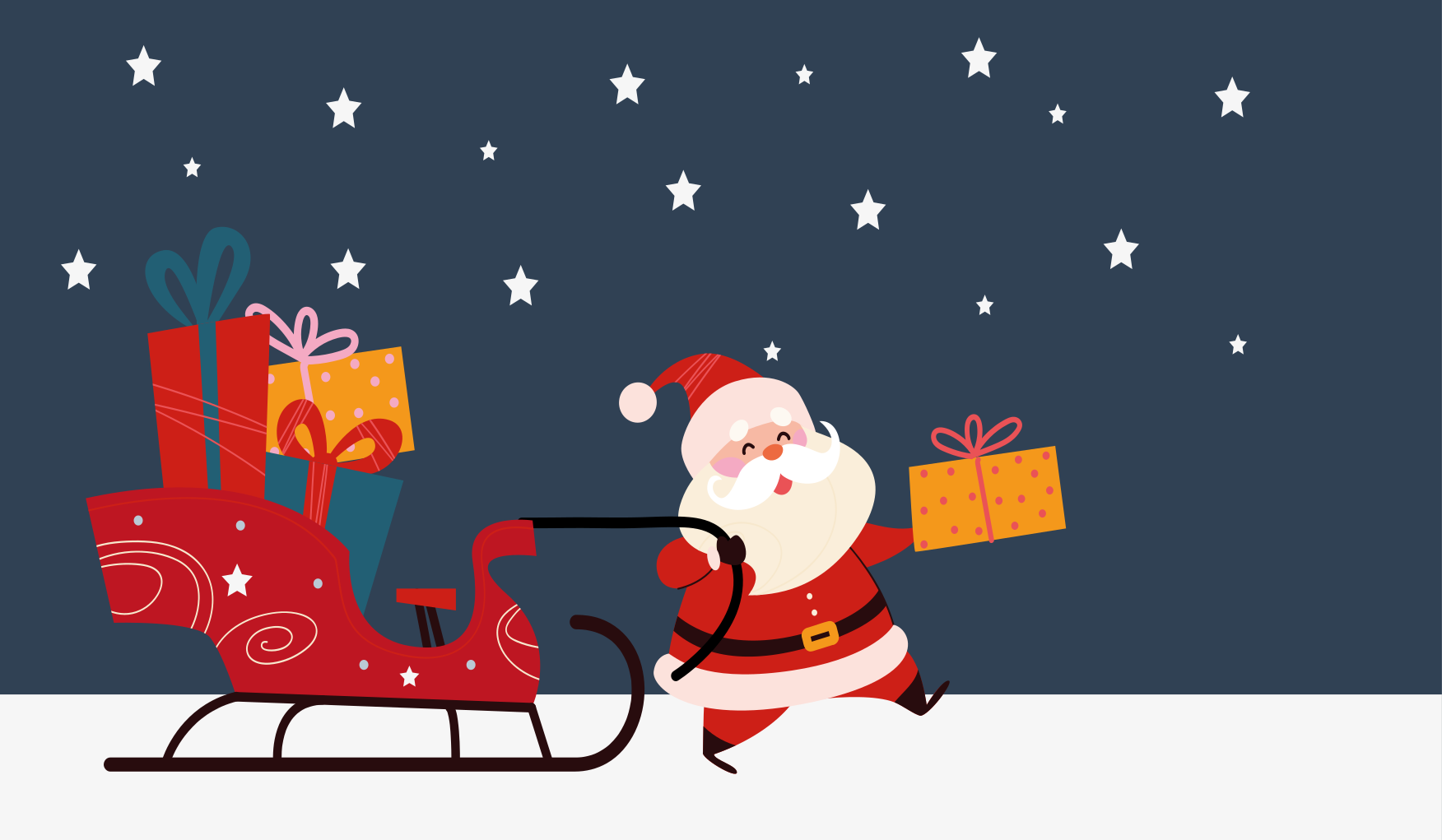 Santa's Cheerful sleigh christmas rug - TenStickers