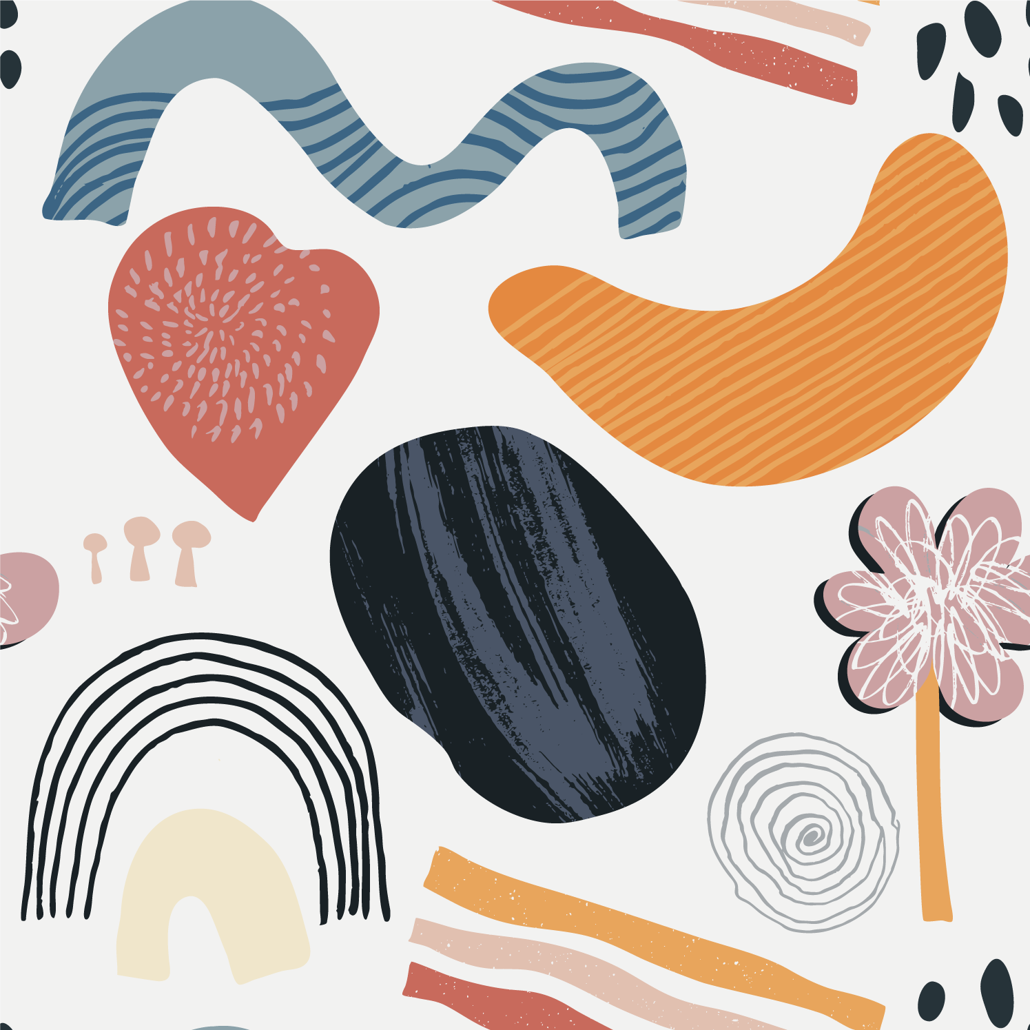 Abstract Shapes Ensemble modern rug - TenStickers