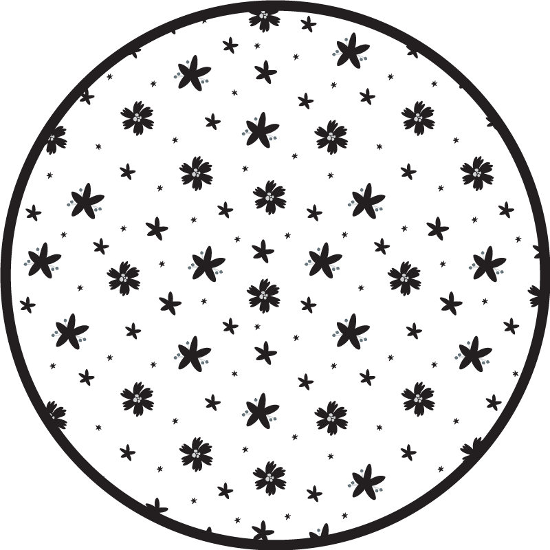 Floral rug with floral star design - TenStickers