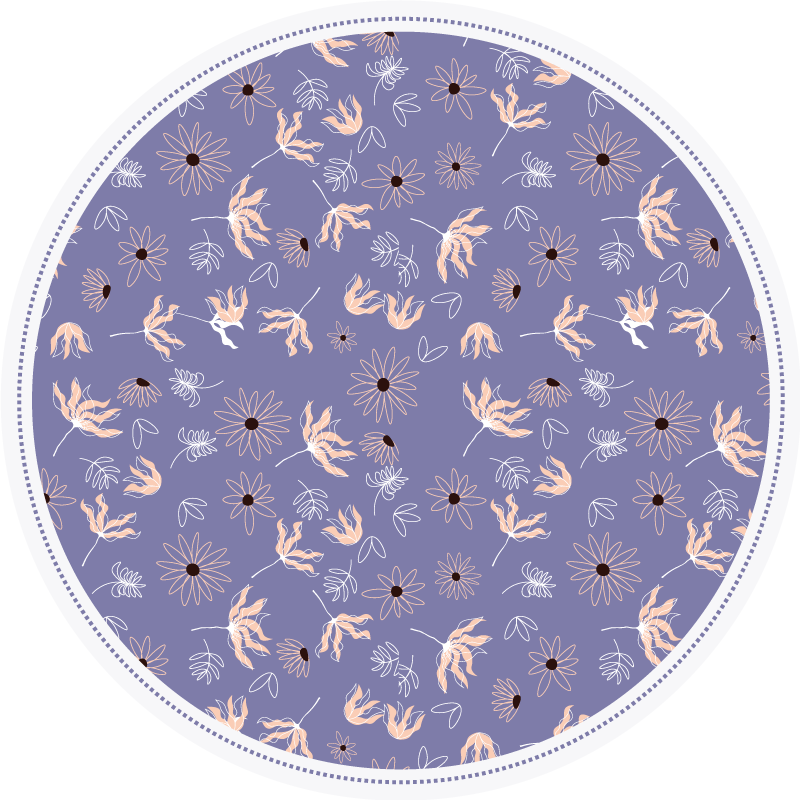 Floral rug with purple floral pattern - TenStickers