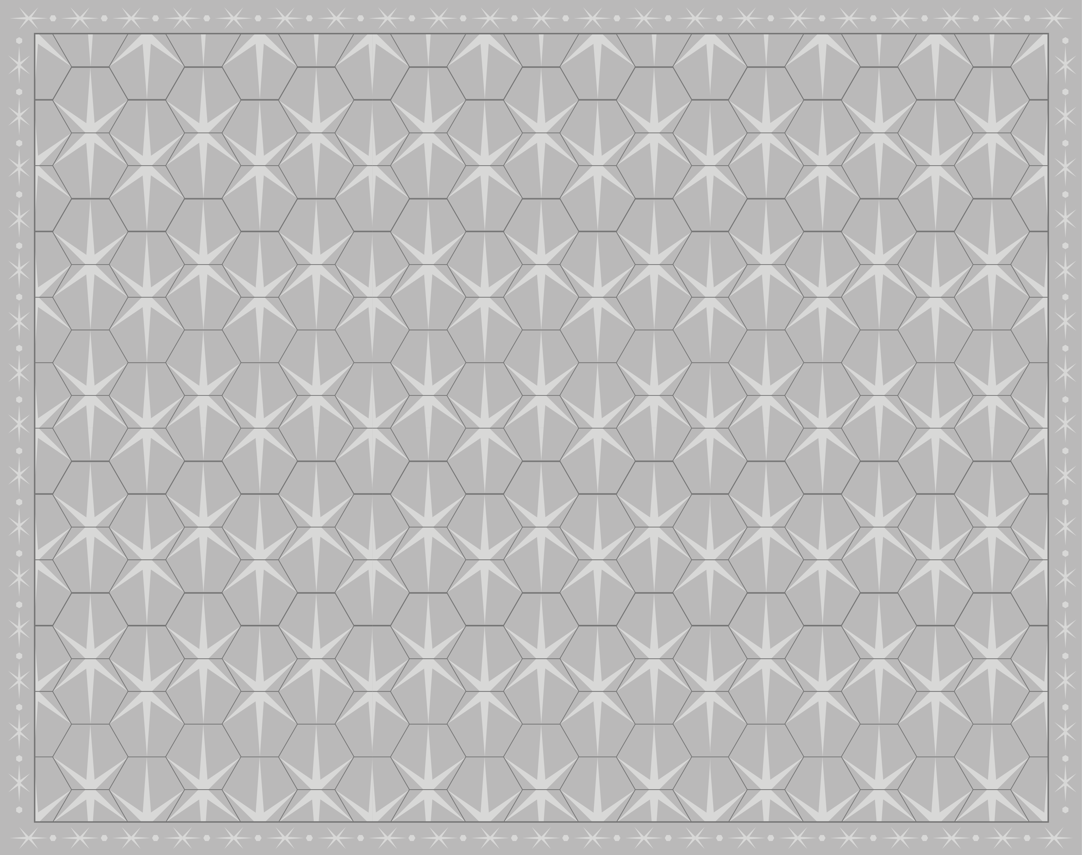 Hexagonal star pattern grey rug - TenStickers