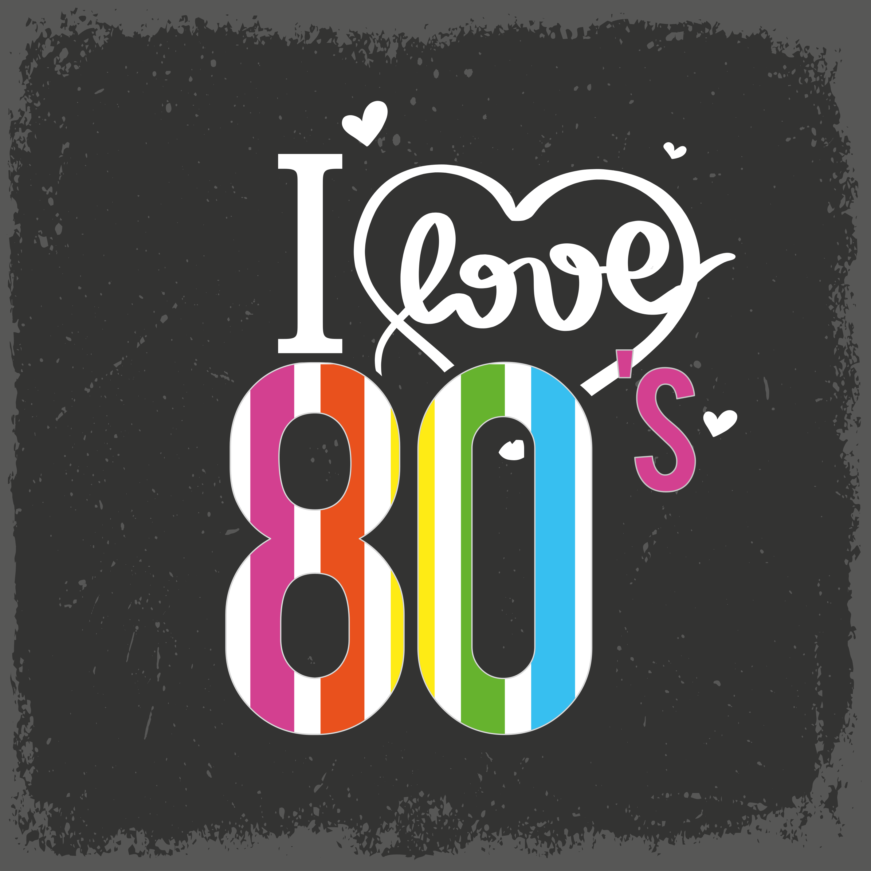 Retro 80's Love mosaic rug - TenStickers