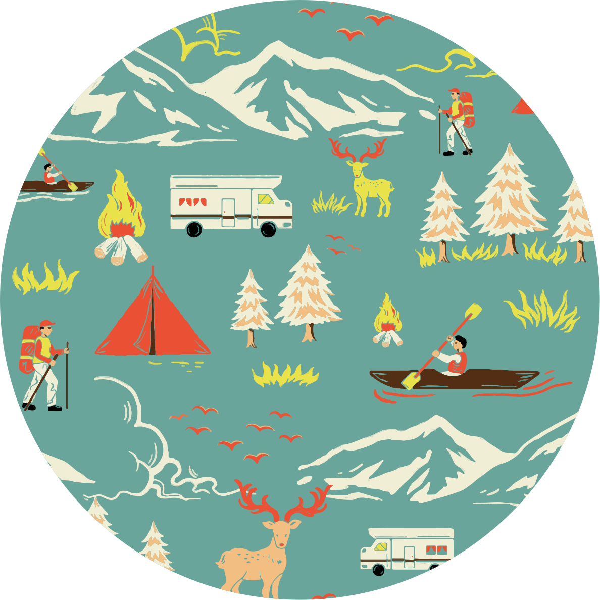 Outdoor Adventure nature rug - TenStickers