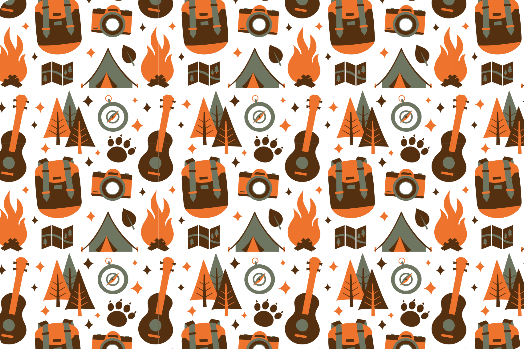 Adventure Camping Icons kids rug - TenStickers