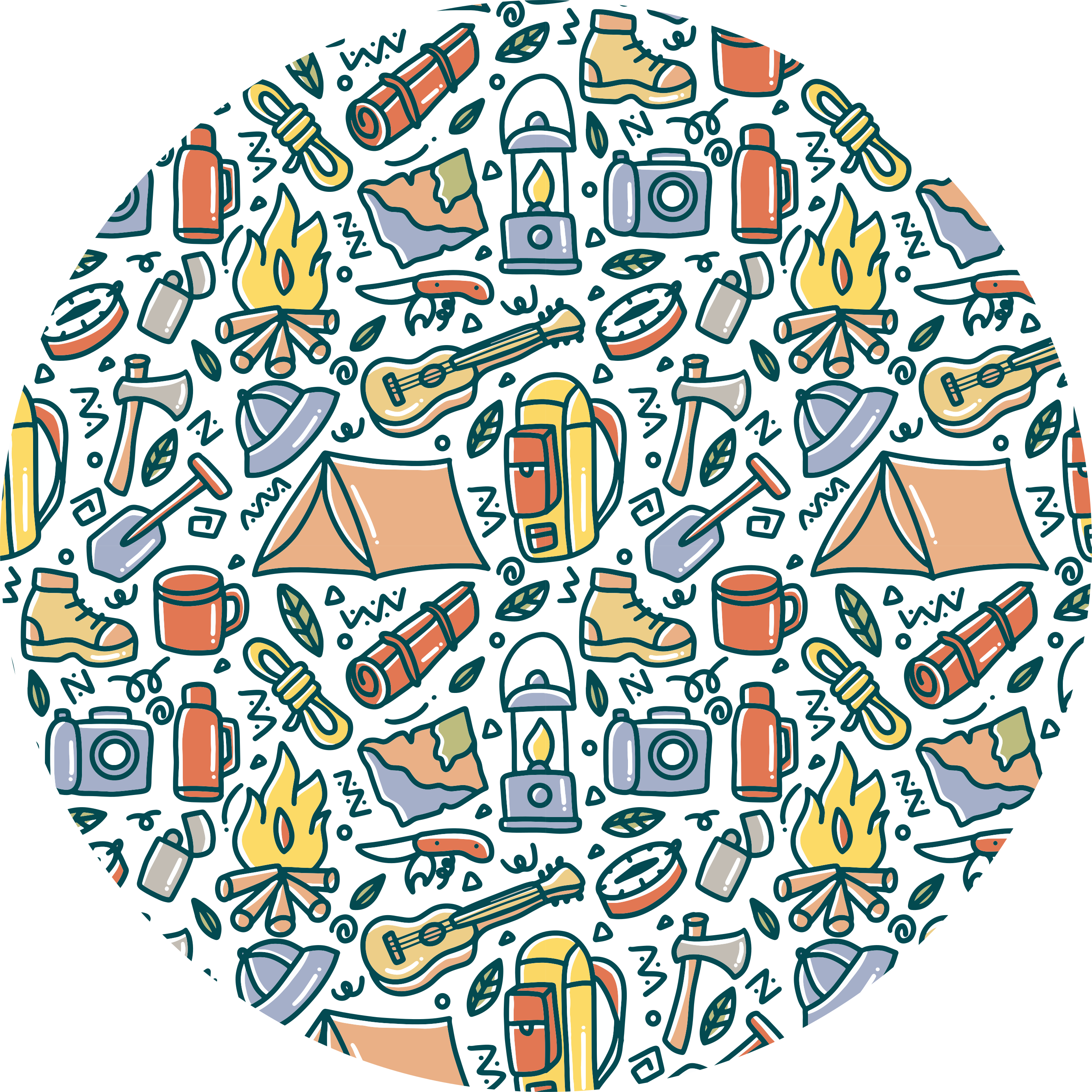 Camping Adventure Concept teenage bedroom rug - TenStickers