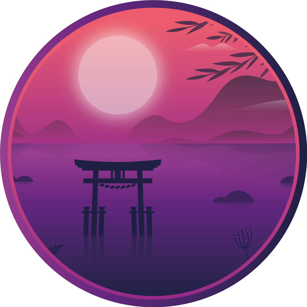 Serene Sunset Scene circular rug - TenStickers