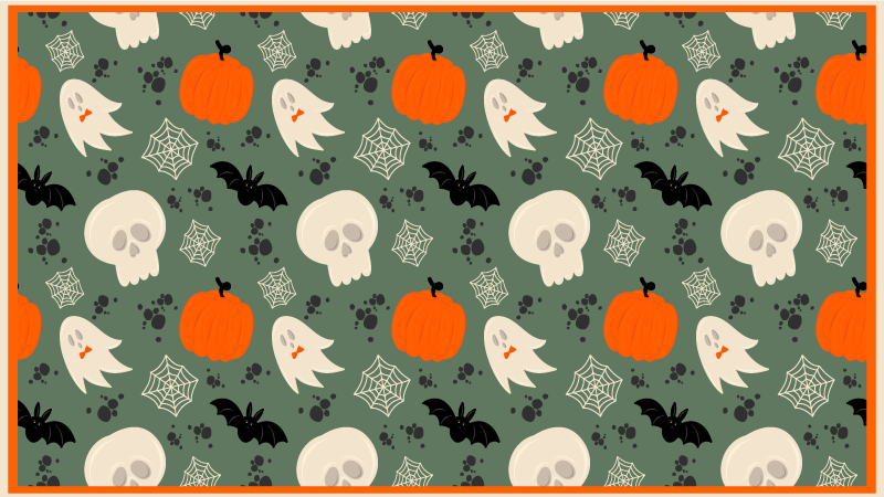 Spooky Pumpkin Pattern halloween rugs - TenStickers