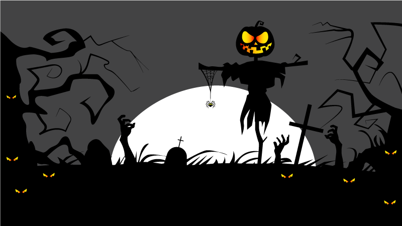 Eerie cemetery Setting halloween rugs - TenStickers