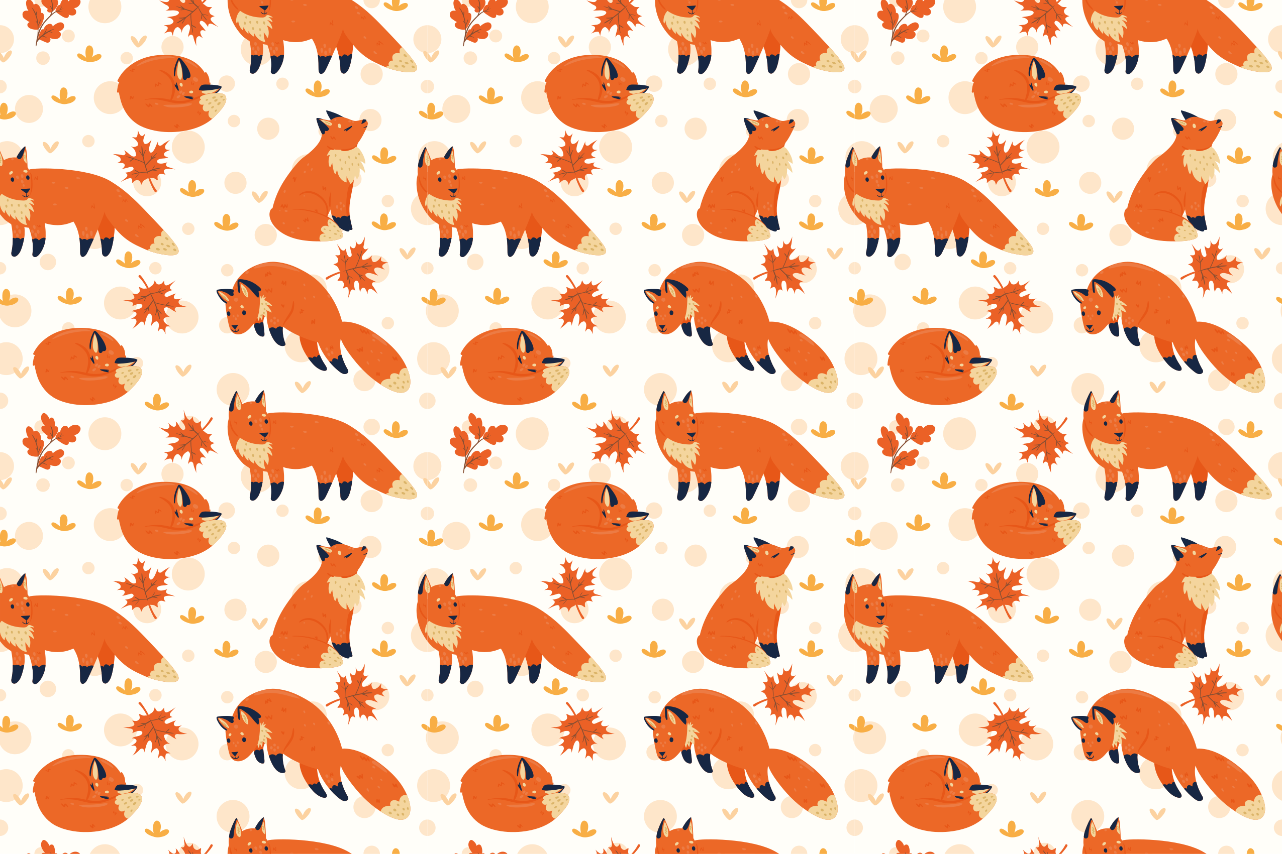 Adorable Fox Patterns nursery rug - TenStickers