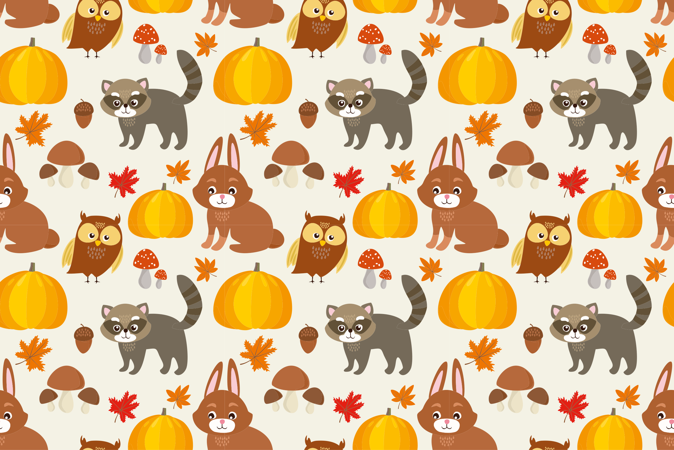 Autumn Animal Characters nursery rug - TenStickers