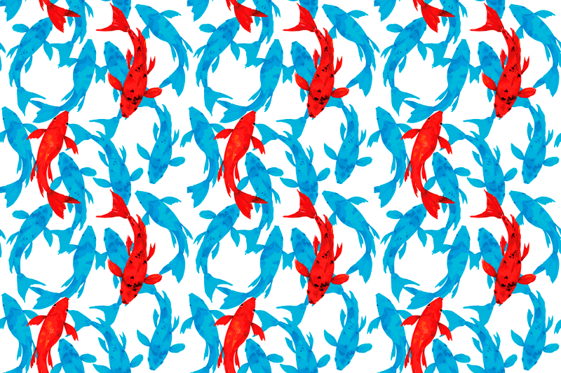 Colorful Koi Fish bathroom mat - TenStickers