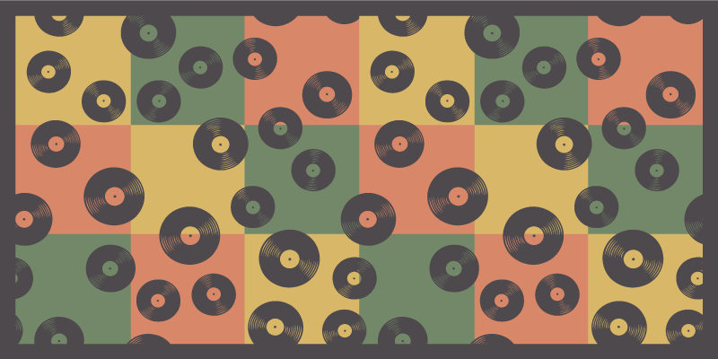 Colorful Vinyl Records mosaic rug - TenStickers