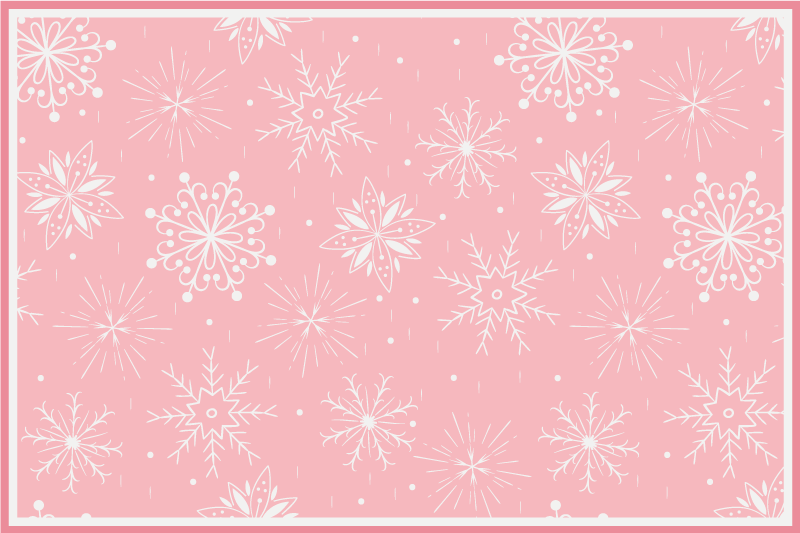 Pink Snowflake Motif christmas rug - TenStickers