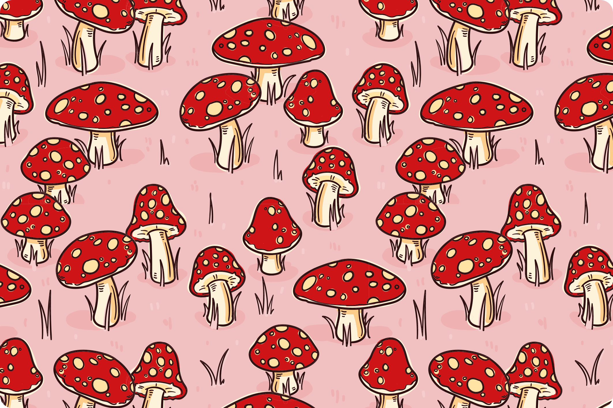 Whimsical Mushroom Pattern nature rug - TenStickers