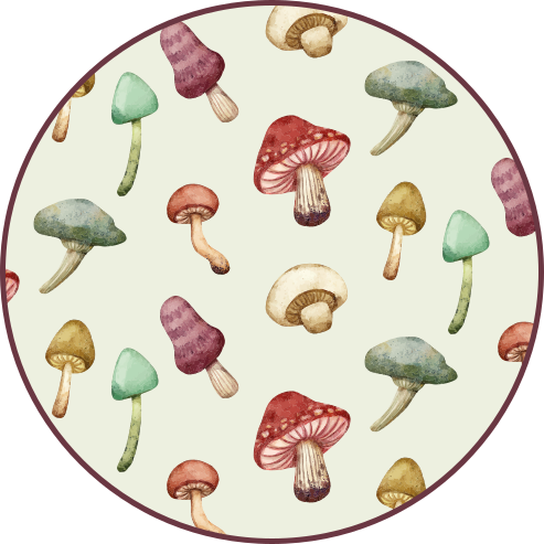 Mushroom Illustrations nature rug - TenStickers