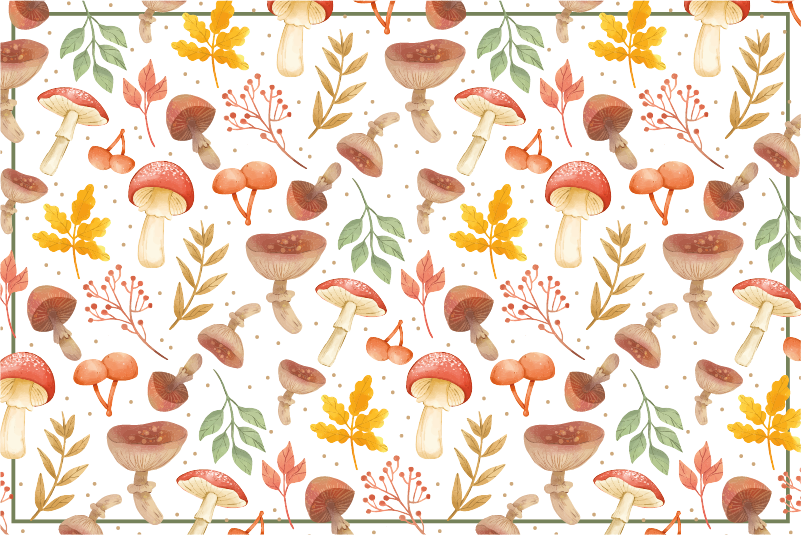 Colorful Mushroom Elements nature rug - TenStickers