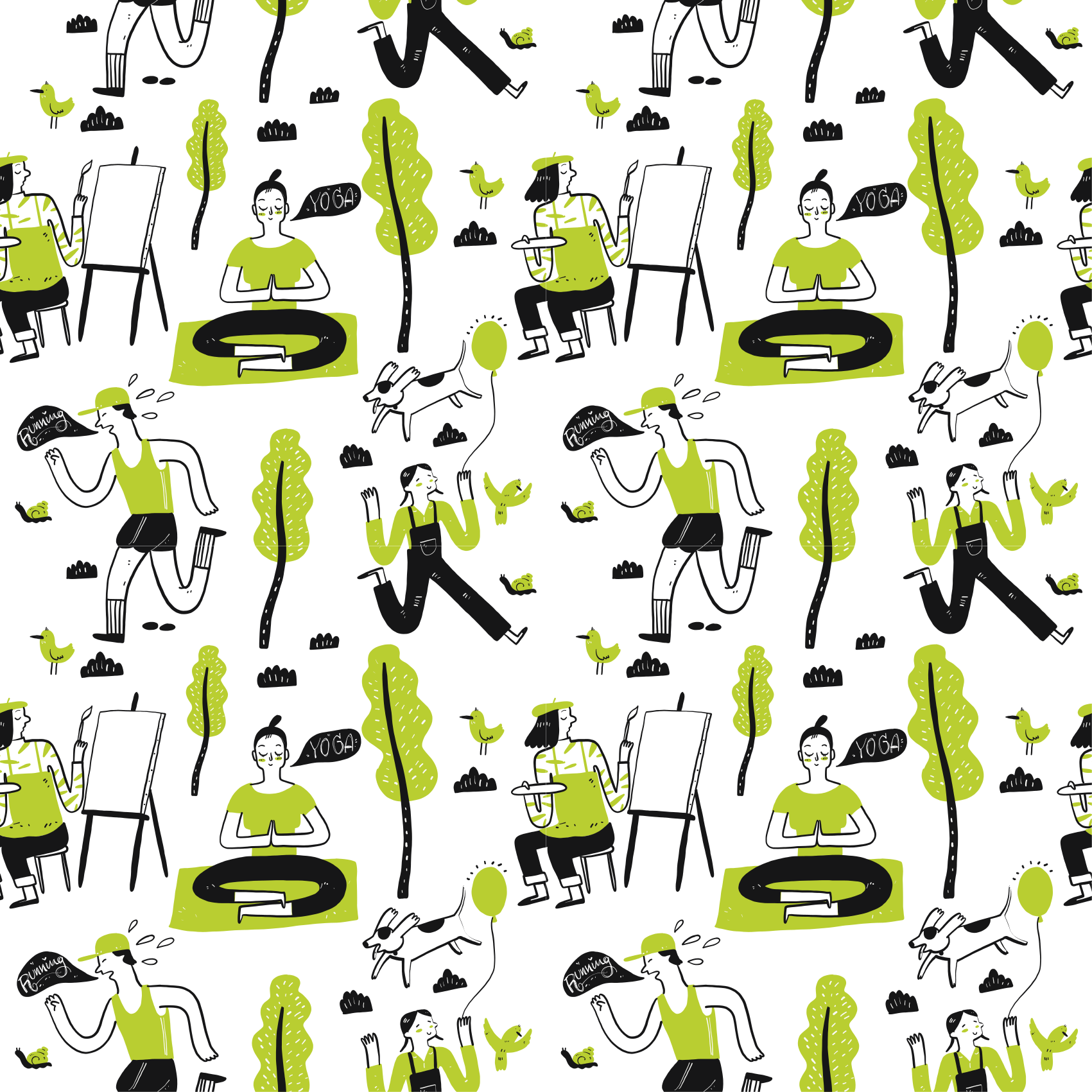 Playful Urban Scenes texture rug - TenStickers