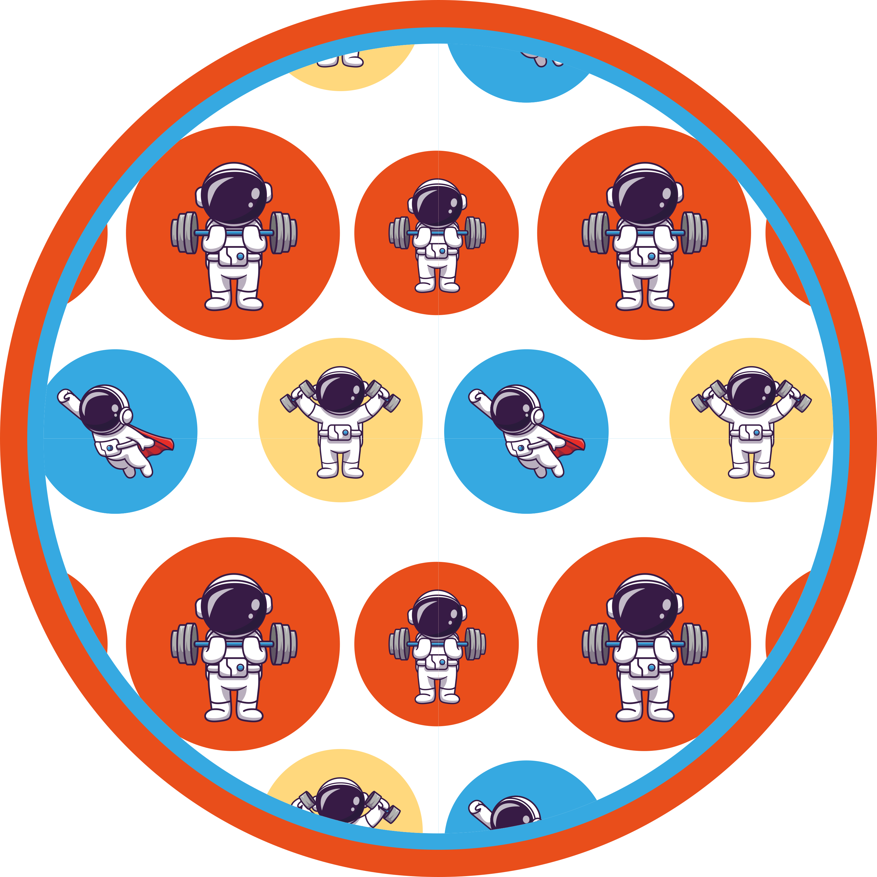 Astronaut fitness kids rug - TenStickers