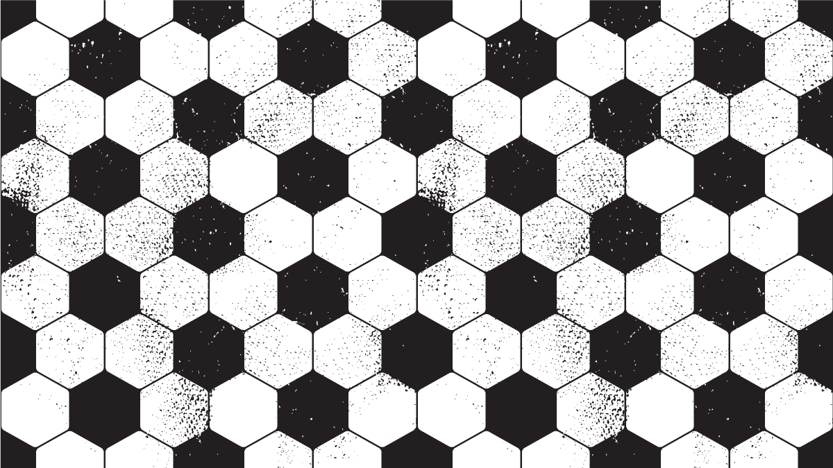 Black and white hexagonal geometric rug - TenStickers
