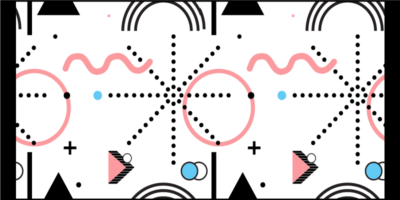 White geometric pattern modern rug - TenStickers