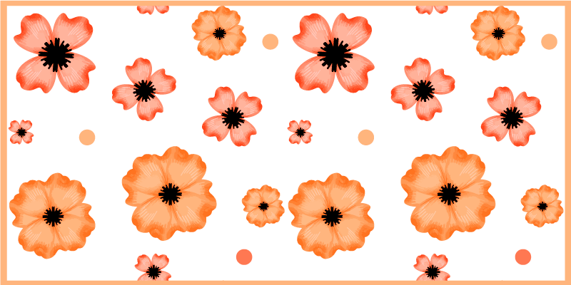 Patterned background floral rug - TenStickers