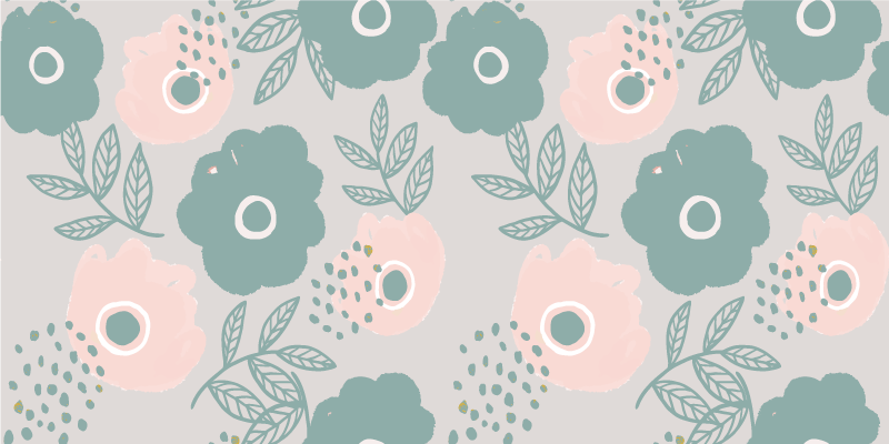 Floral rug with leaf design - TenStickers