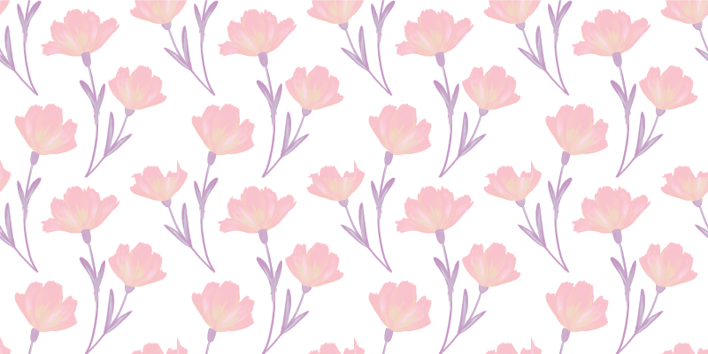 Floral rug with gentle floral designs - TenStickers