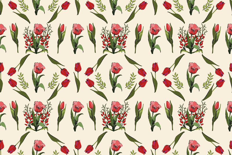 Floral rug in bloom pattern - TenStickers