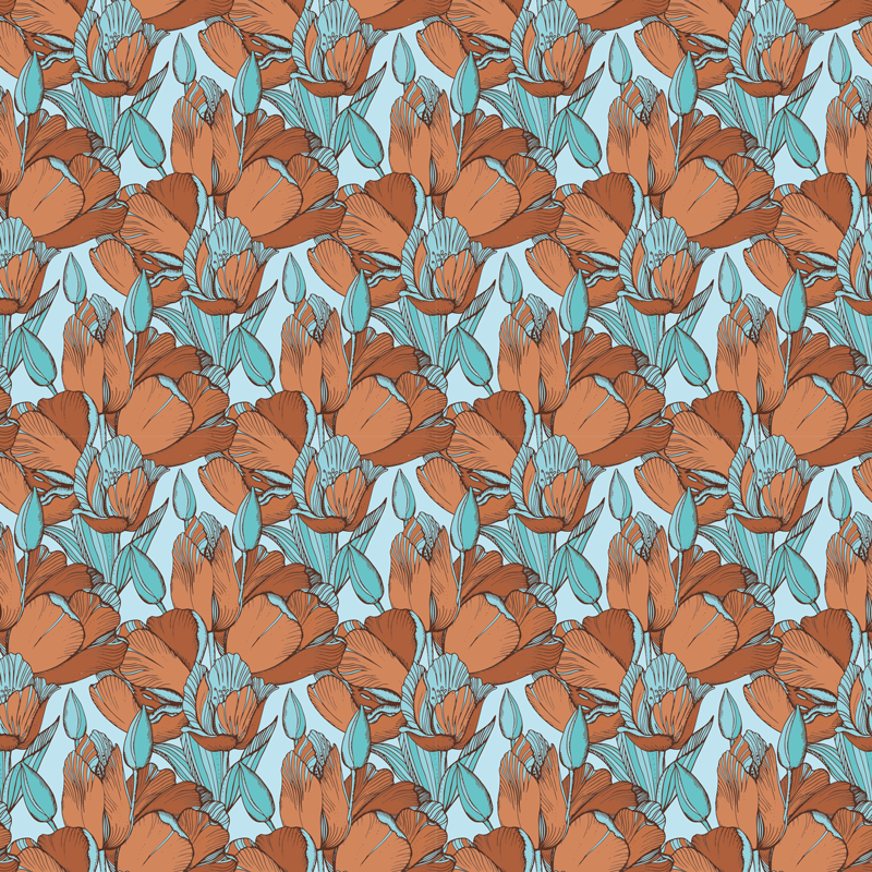 Floral Blossom Scheme kids rug - TenStickers