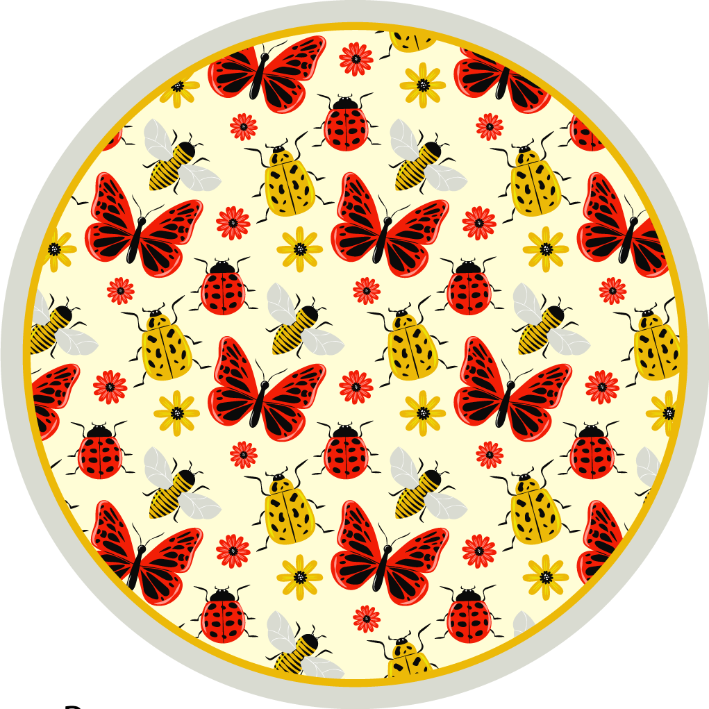 Colorful Insect Pattern animal mat - TenStickers