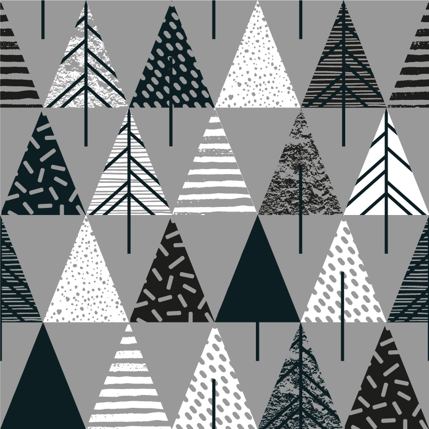 Stylised pine pattern nordic rug - TenStickers