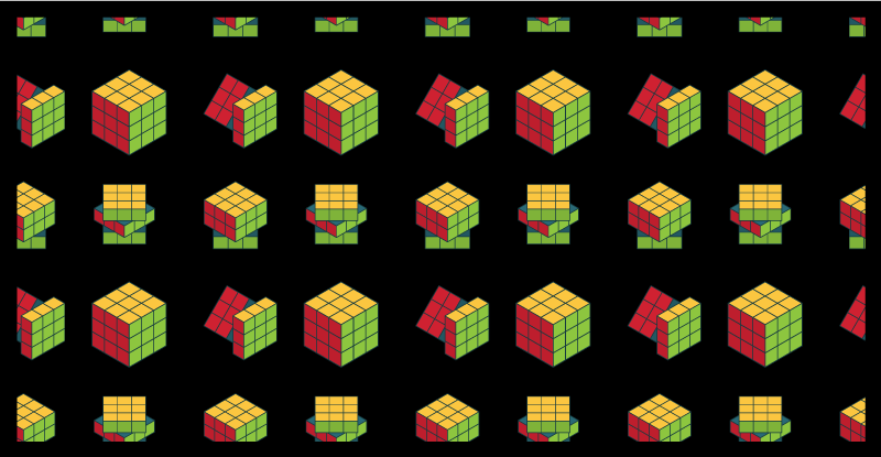 Colorful rubik cube pattern vintage rug - TenStickers