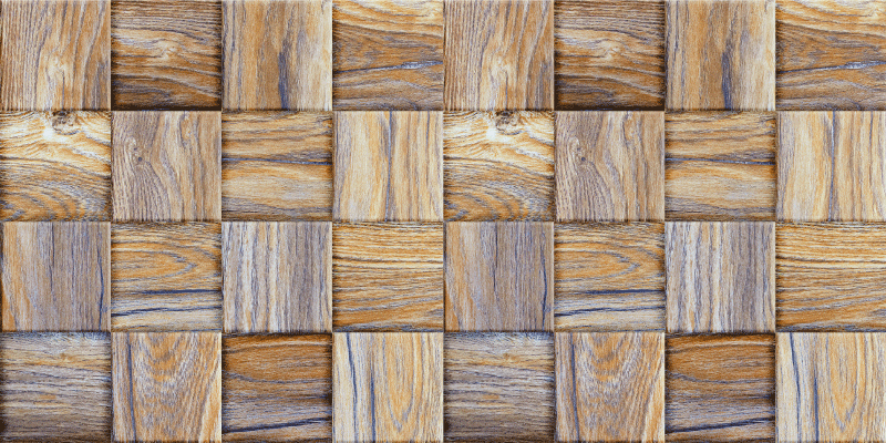 Block Style wood effect rug - TenStickers