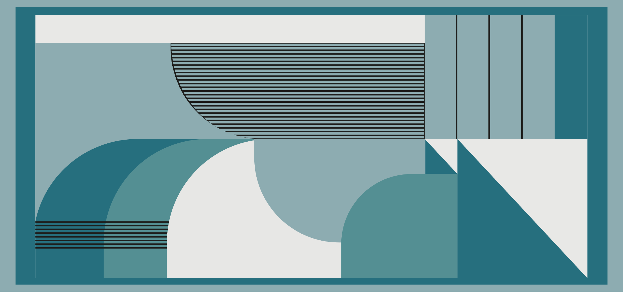 Blue abstract geometric shapes modern rug - TenStickers