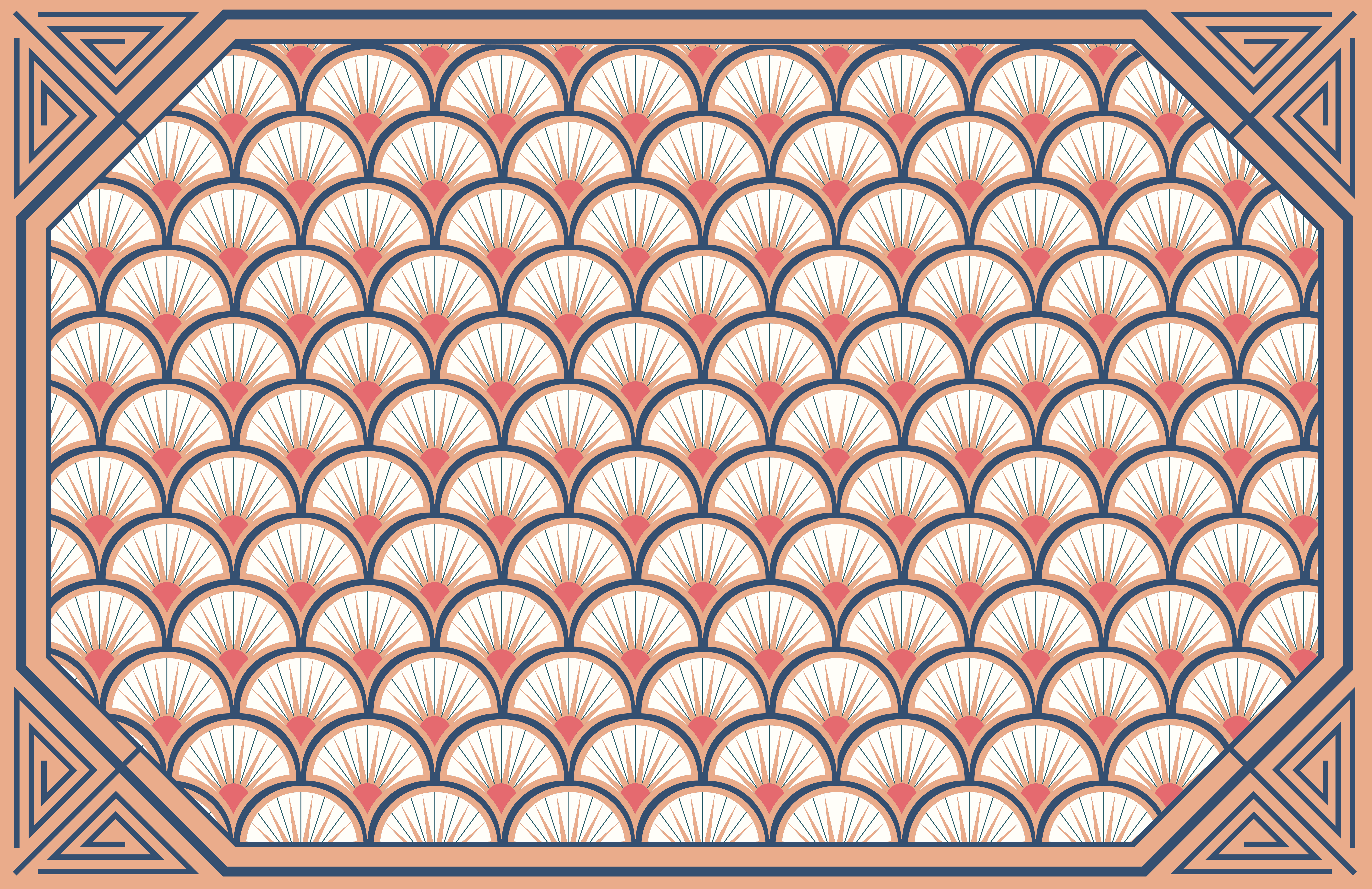 Tile carpet shell pattern - TenStickers
