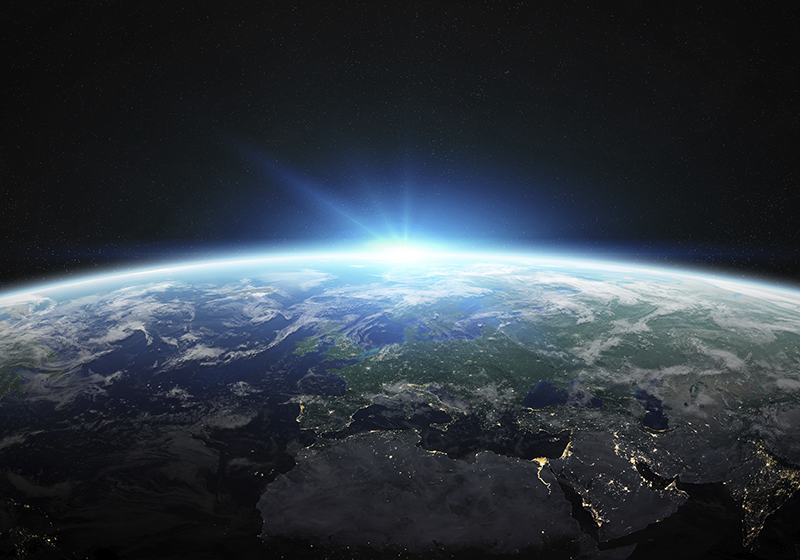 Earth's bright horizon teenage bedroom rug - TenStickers