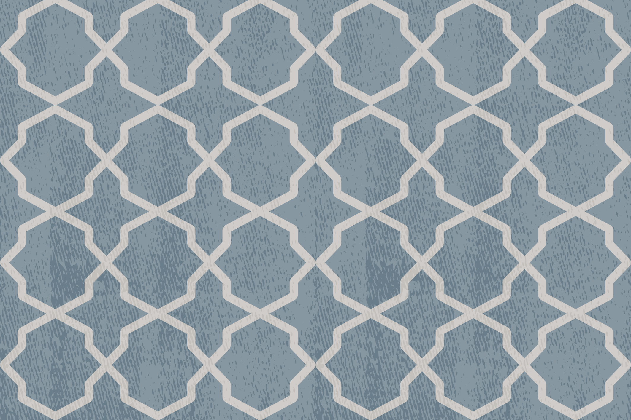 Geometric Blue Motif tile carpet - TenStickers