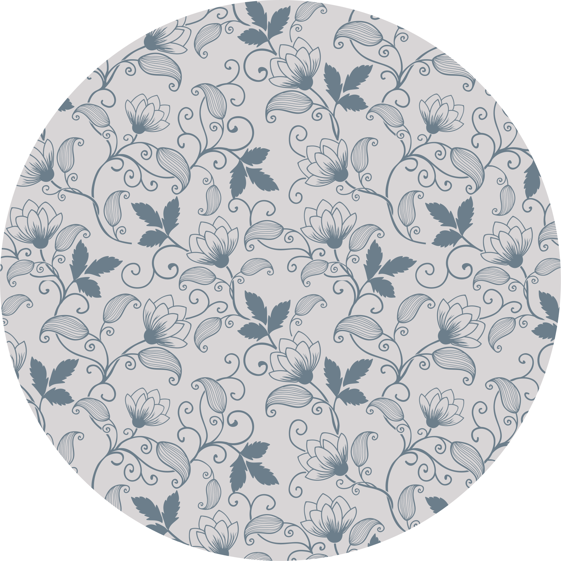Floral blue "Hamptons" pattern rug - TenStickers