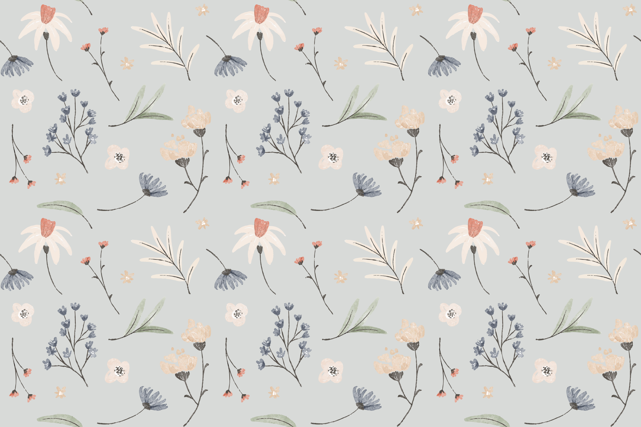Floral rug with leaf design illustration - TenStickers