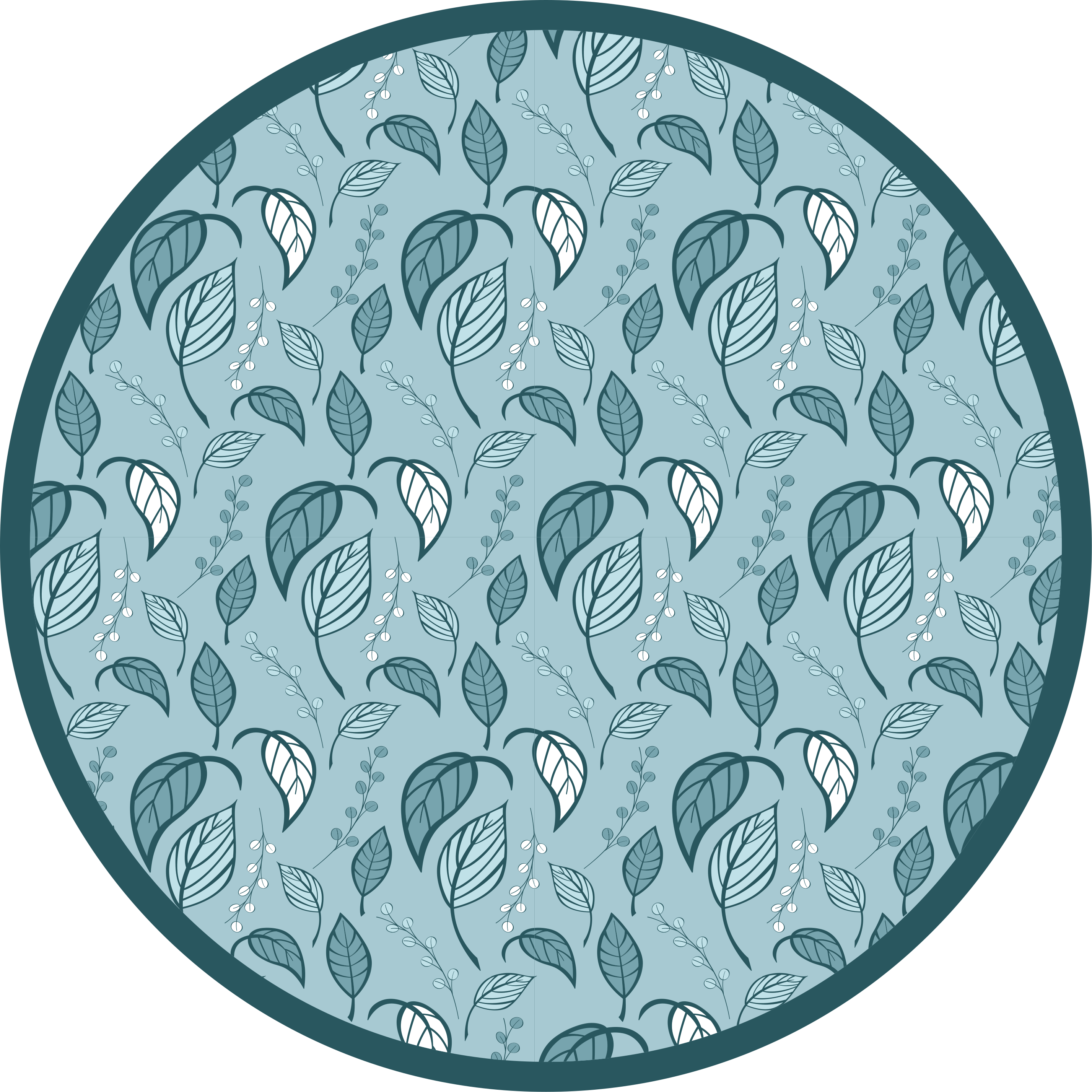 Floral rug with leafy design - TenStickers