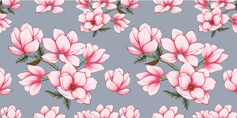 Delicate Blooms living room rug - TenStickers