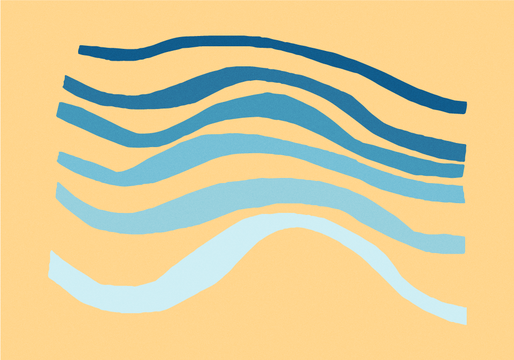 Curved Wave Motif minimalistic rug - TenStickers