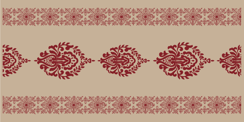 Decorative floral motif modern rug - TenStickers