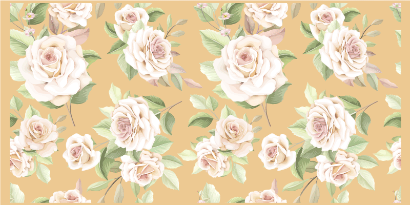 Gentle blossom grace floral rug - TenStickers