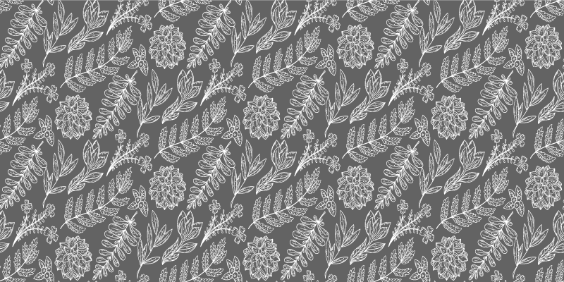 Floral rug with botanical leaf design - TenStickers