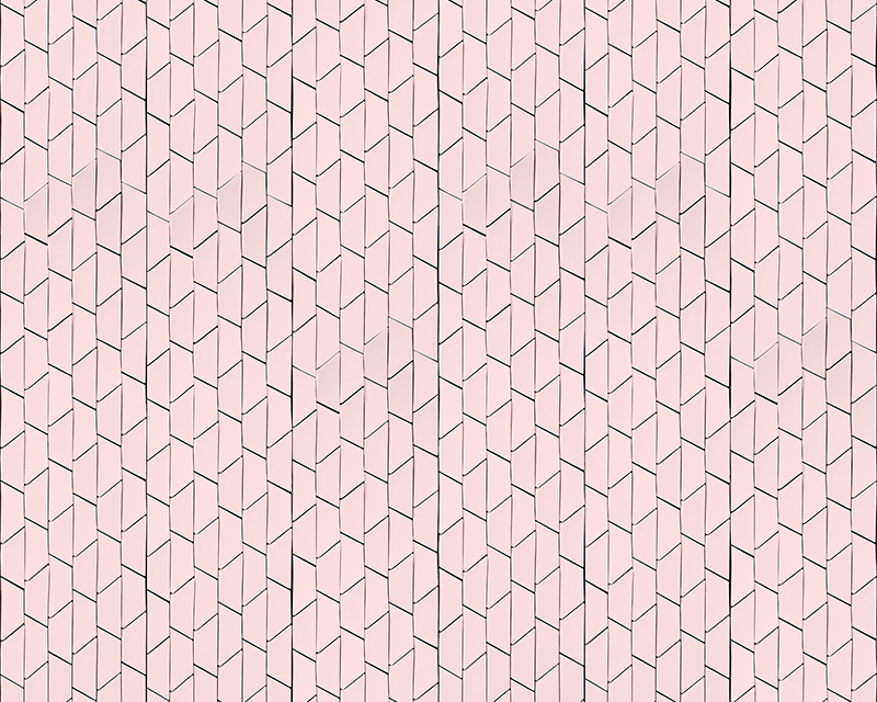 Pink geometric style tile carpet - TenStickers