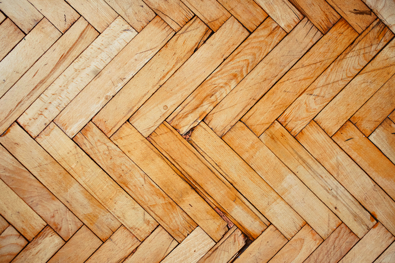 Herringbone Pattern wood effect rug - TenStickers