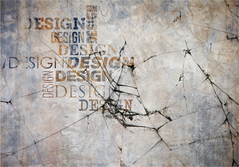 Splintered Rock Typography stone effect vinyl rug - TenStickers