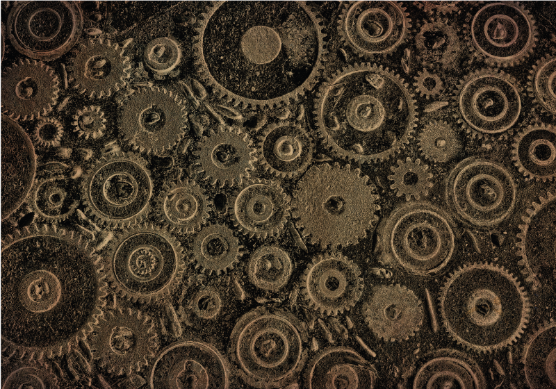 Industrial Gears Pattern texture rug - TenStickers